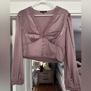 Long sleeve, silk, crop, buttons etc